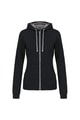 Dames Hoodie met rits kariban K467 BLACK-FINEGREY